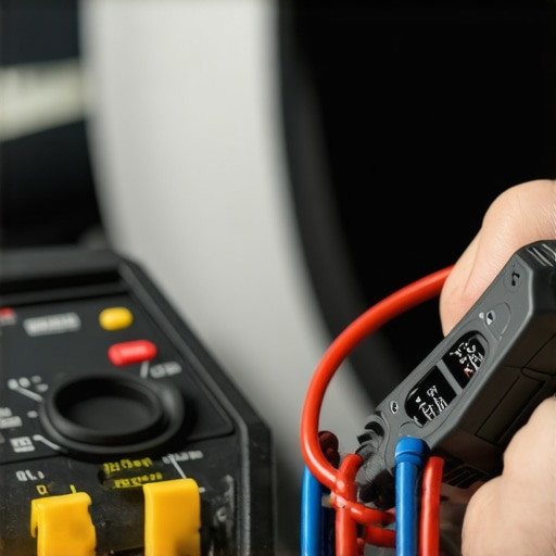Electrician using multimeter to diagnose EV charger wiring