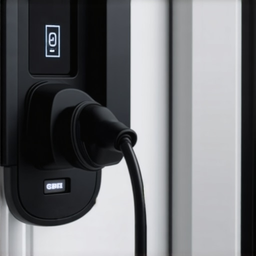 An IoT sensor attached to an EV charger in a garage, illustrating predictive maintenance technology