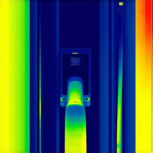 Thermal image highlighting electrical faults in EV charging wiring